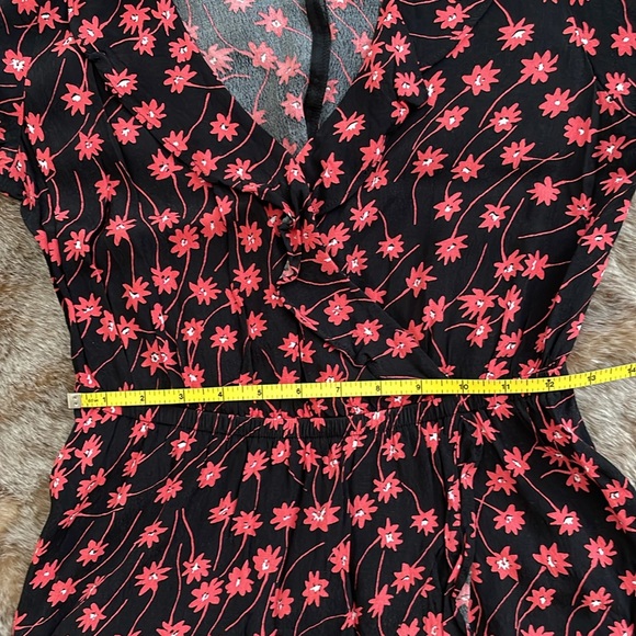 Express Floral Print Long Sleeve Ruffle Accent Mini Dress Size Small - Picture 7 of 10